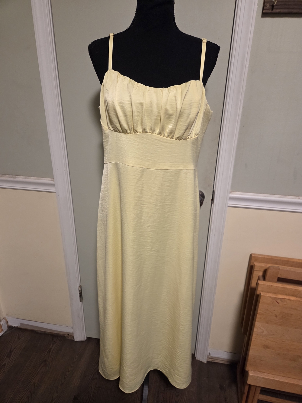LOFT Pale Yellow Strapless Maxi Dress
